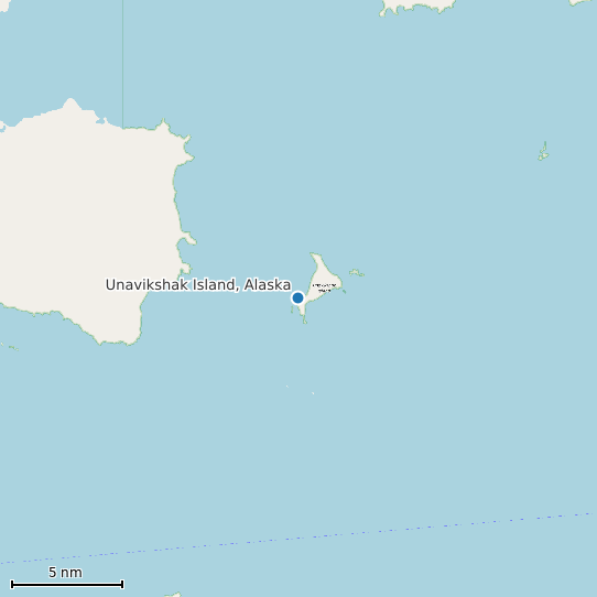 Map of Unavikshak Island, Alaska Tide Prediction Station