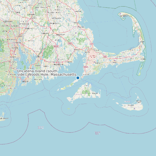 Uncatena Island (south side), Woods Hole, Massachusetts map