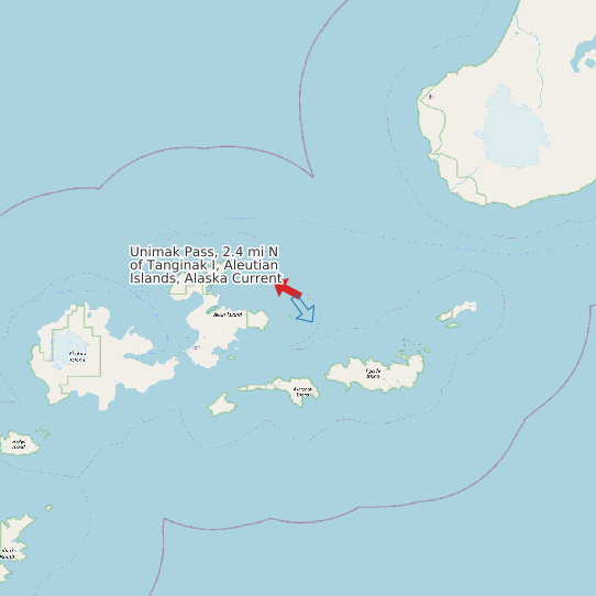 Unimak Pass, 2.4 mi N of Tanginak I, Aleutian Islands, Alaska Current map