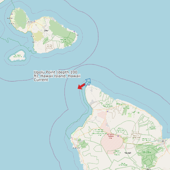 Upolu Point (depth 100 ft), Hawaii Island, Hawaii Current map