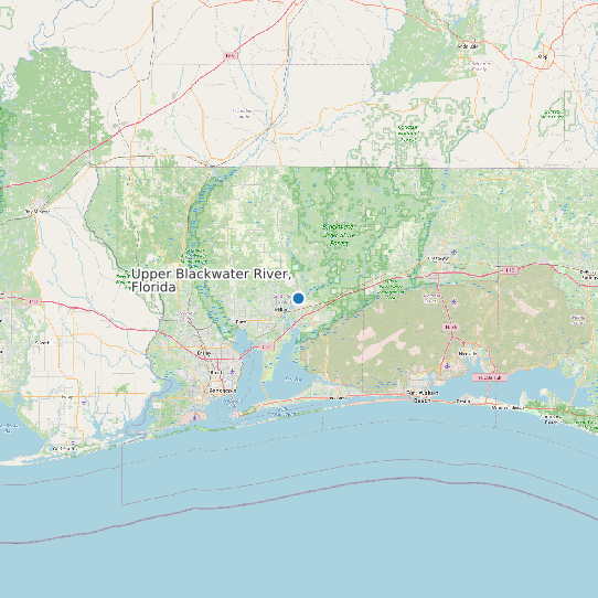 Map of Upper Blackwater River, Florida Tide Prediction Station