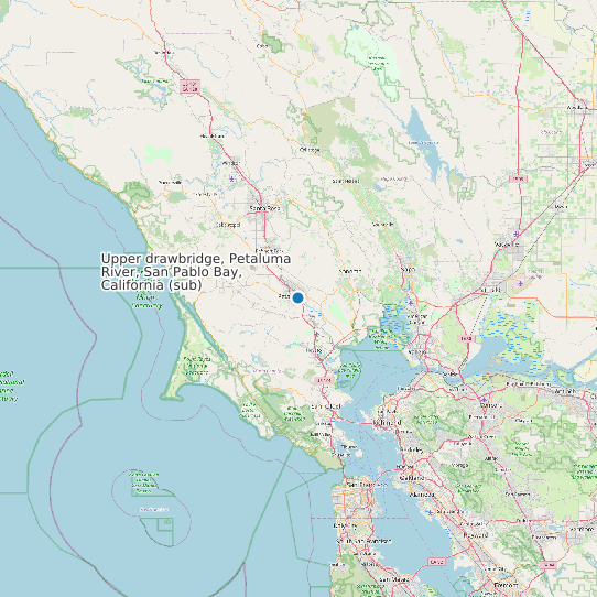 Upper drawbridge, Petaluma River, San Pablo Bay, California (sub) map