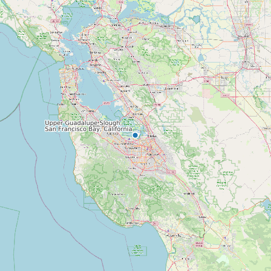 Upper Guadalupe Slough, San Francisco Bay, California map
