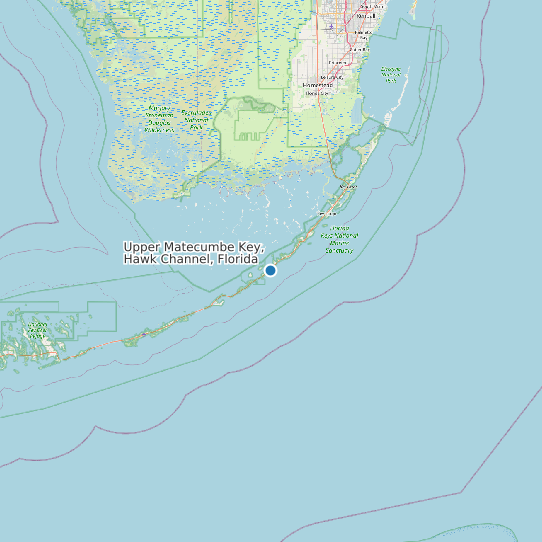 Upper Matecumbe Key, Hawk Channel, Florida map