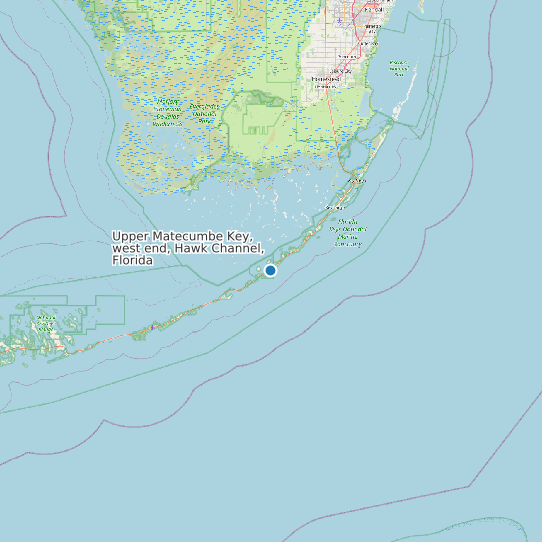 Map of Upper Matecumbe Key, west end, Hawk Channel, Florida Tide Prediction Station