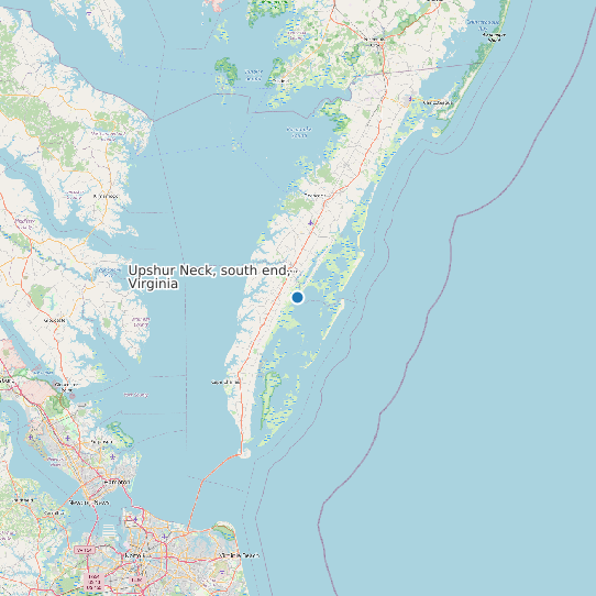 Upshur Neck, south end, Virginia map