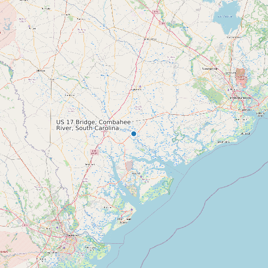 Map of US 17 Bridge, Combahee River, South Carolina Tide Prediction Station