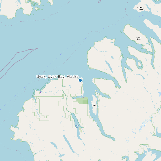 Map of Uyak, Uyak Bay, Alaska Tide Prediction Station