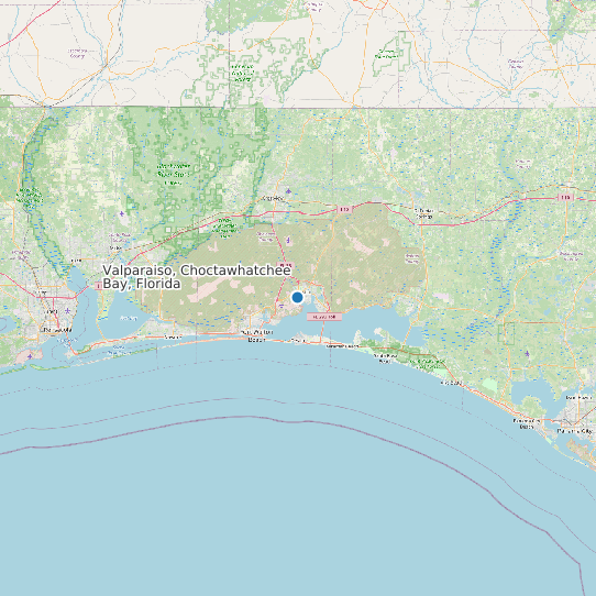 Map of Valparaiso, Choctawhatchee Bay, Florida Tide Prediction Station
