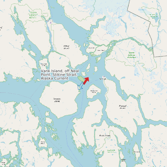 Vank Island, off Neal Point, Stikine Strait, Alaska Current map