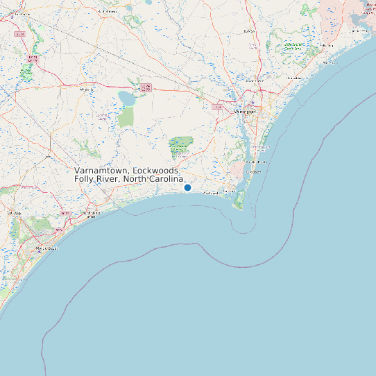 Varnamtown, Lockwoods Folly River, North Carolina map