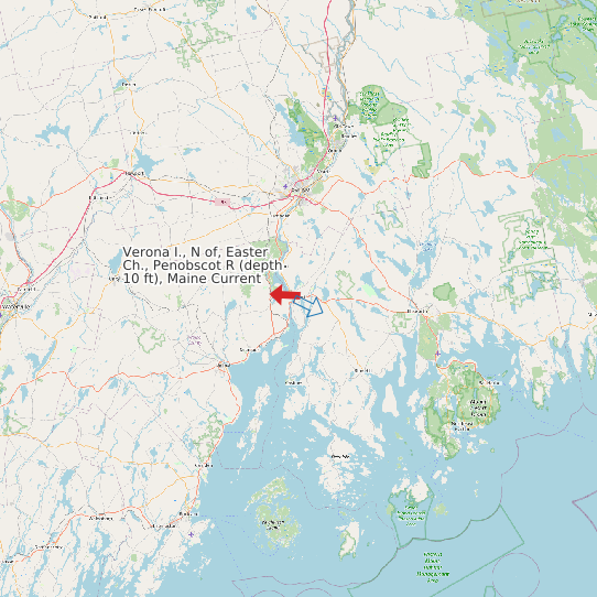 Map of Verona I., N of, Easter Ch., Penobscot R (depth 10 ft), Maine Current Prediction Station