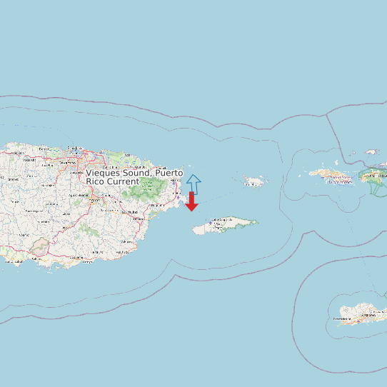 Vieques Sound, Puerto Rico Current map