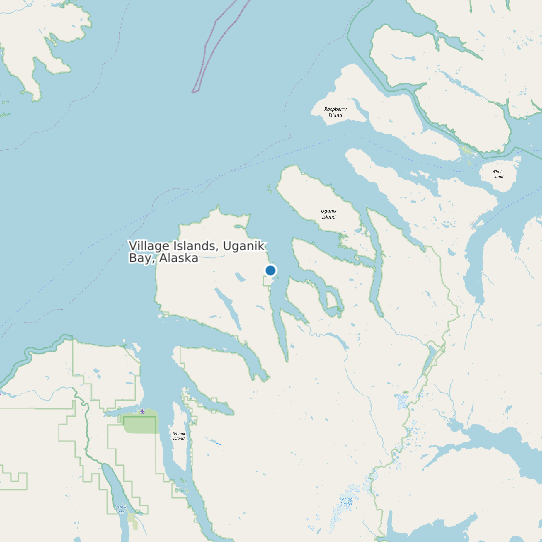 Map of Village Islands, Uganik Bay, Alaska Tide Prediction Station