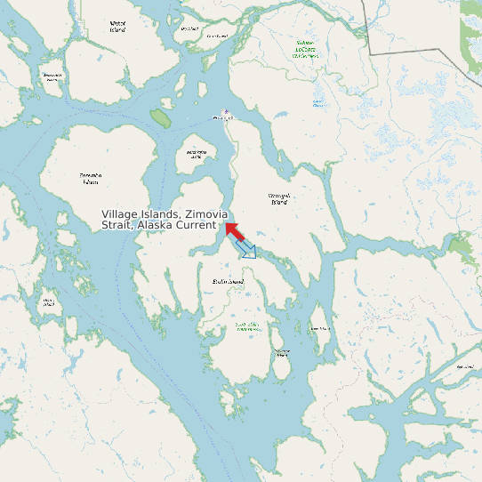 Map of Village Islands, Zimovia Strait, Alaska Current Prediction Station