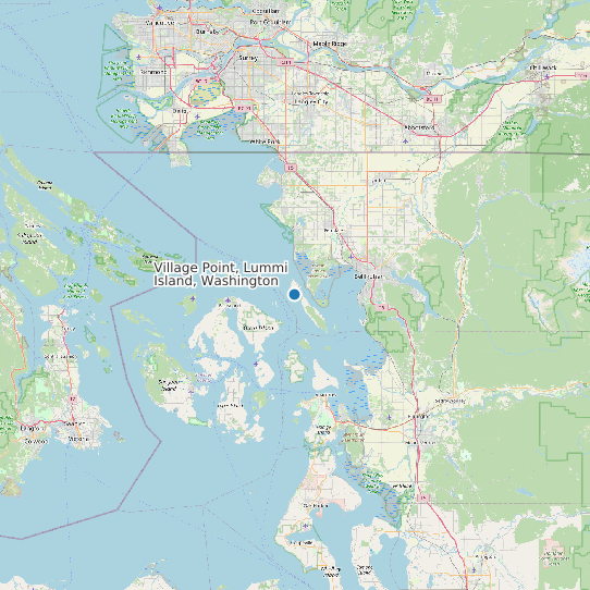 Map of Village Point, Lummi Island, Washington Tide Prediction Station