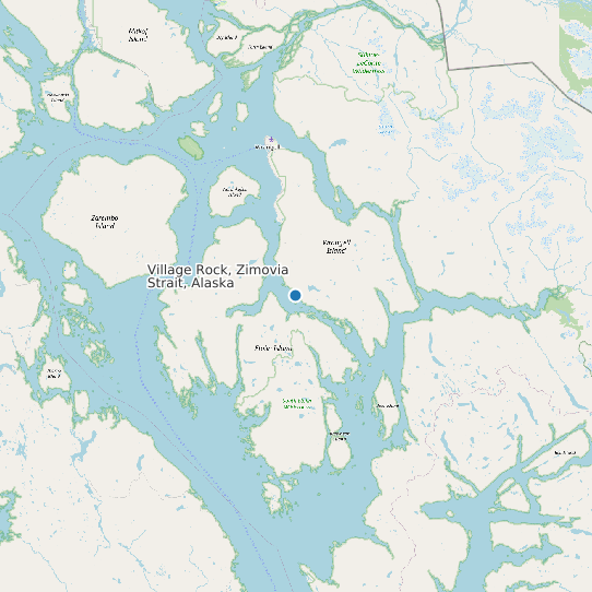 Village Rock, Zimovia Strait, Alaska map