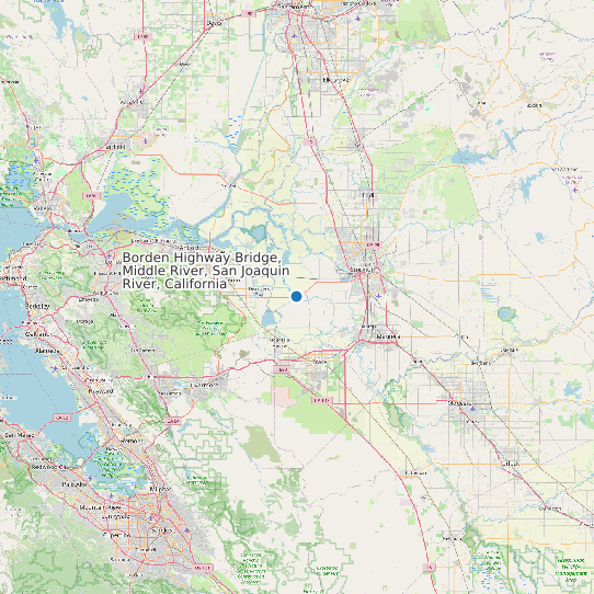 Map of Borden Highway Bridge, Middle River, San Joaquin River, California Tide Prediction Station