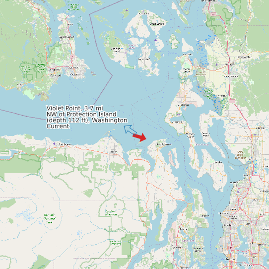 Violet Point, 3.7 mi NW of Protection Island (depth 112 ft), Washington Current map