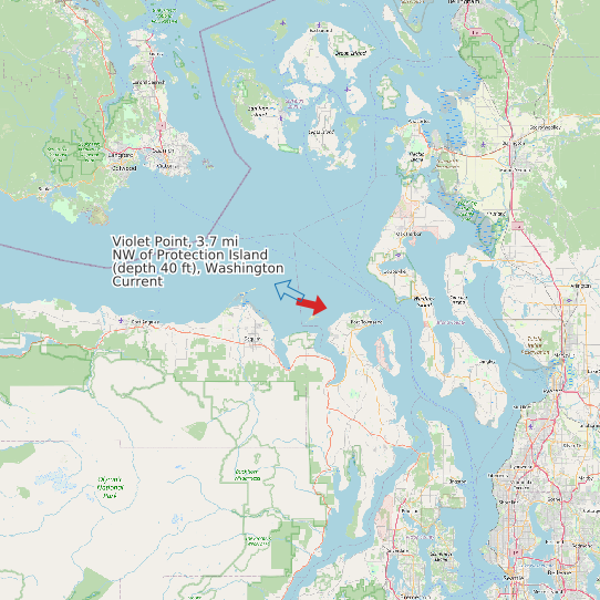 Violet Point, 3.7 mi NW of Protection Island (depth 40 ft), Washington Current map