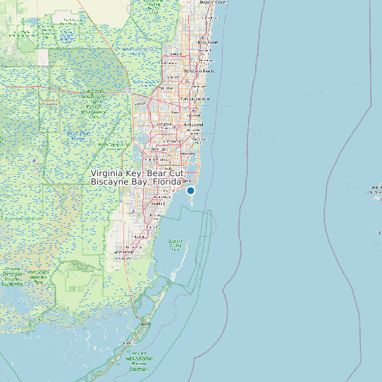 Virginia Key, Bear Cut, Biscayne Bay, Florida map