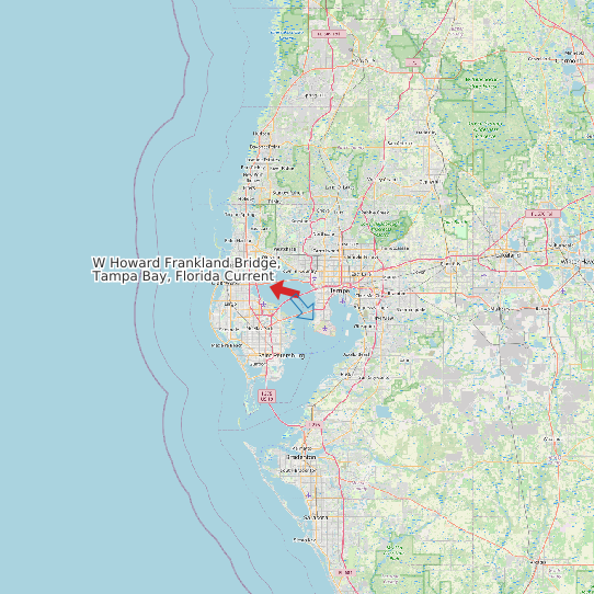W Howard Frankland Bridge, Tampa Bay, Florida Current map