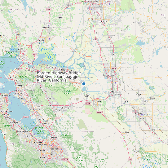 Map of Borden Highway Bridge, Old River, San Joaquin River, California Tide Prediction Station