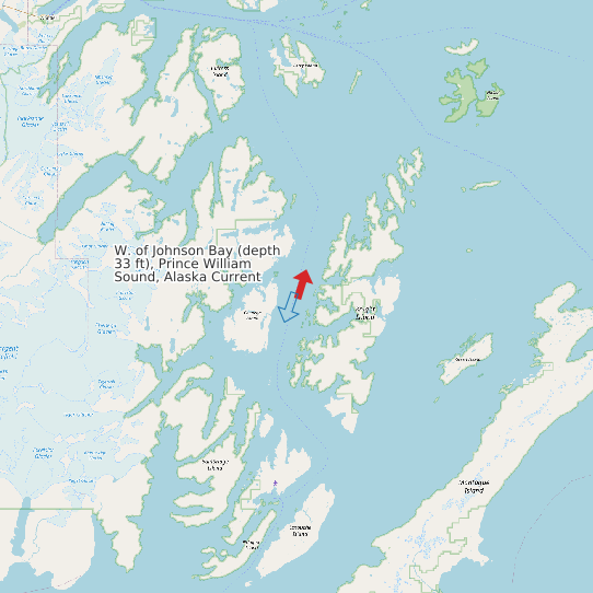 W. of Johnson Bay (depth 33 ft), Prince William Sound, Alaska Current map