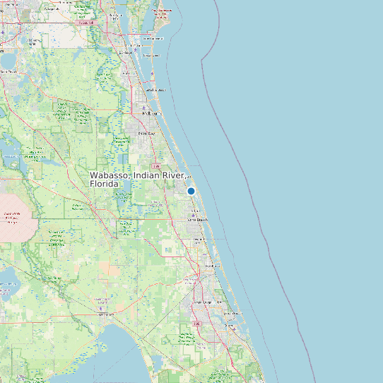 Map of Wabasso, Indian River, Florida Tide Prediction Station