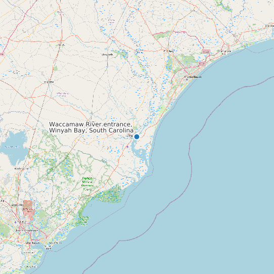 Map of Waccamaw River entrance, Winyah Bay, South Carolina Tide Prediction Station
