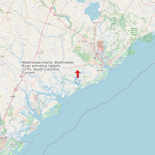 Wadmalaw Island, Wadmalaw River entrance (depth 12 ft), South Carolina Current map
