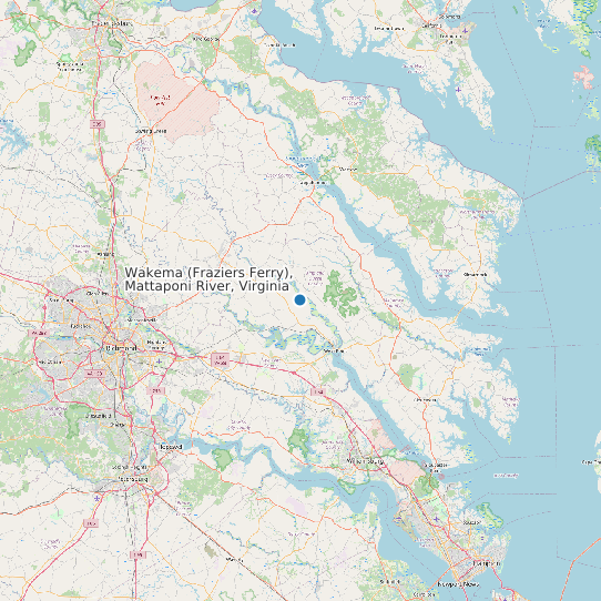Wakema (Fraziers Ferry), Mattaponi River, Virginia map