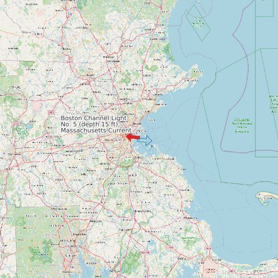 Boston Channel Light No. 5 (depth 15 ft), Massachusetts Current map