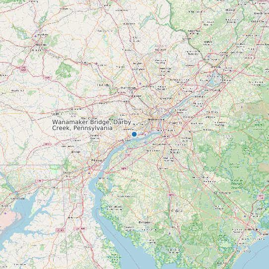 Map of Wanamaker Bridge, Darby Creek, Pennsylvania Tide Prediction Station