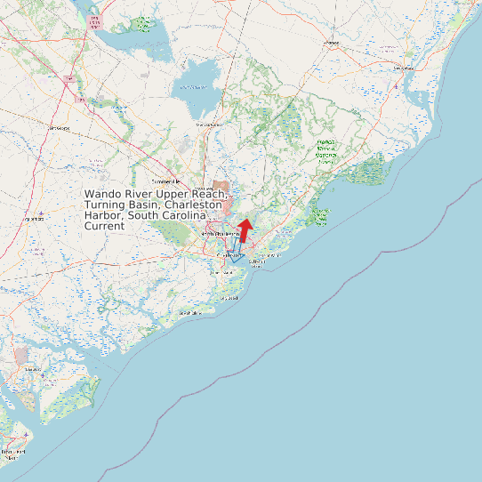 Wando River Upper Reach, Turning Basin, Charleston Harbor, South Carolina Current map