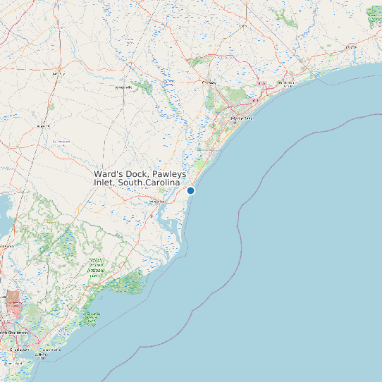 Map of Ward's Dock, Pawleys Inlet, South Carolina Tide Prediction Station