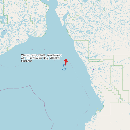 Warehouse Bluff, southwest of, Kuskokwim Bay, Alaska Current map