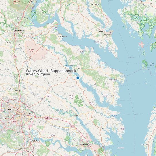 Wares Wharf, Rappahannock River, Virginia map