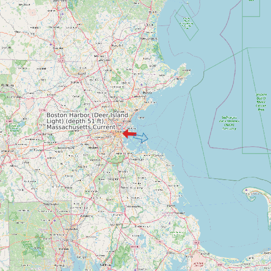 Map of Boston Harbor (Deer Island Light) (depth 51 ft), Massachusetts Current Prediction Station