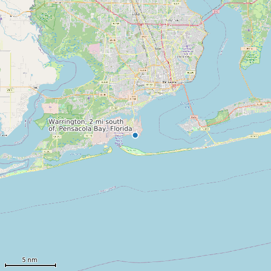 Map of Warrington, 2 mi south of, Pensacola Bay, Florida Tide Prediction Station