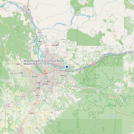 Map of Washougal, Columbia River, Washington Tide Prediction Station