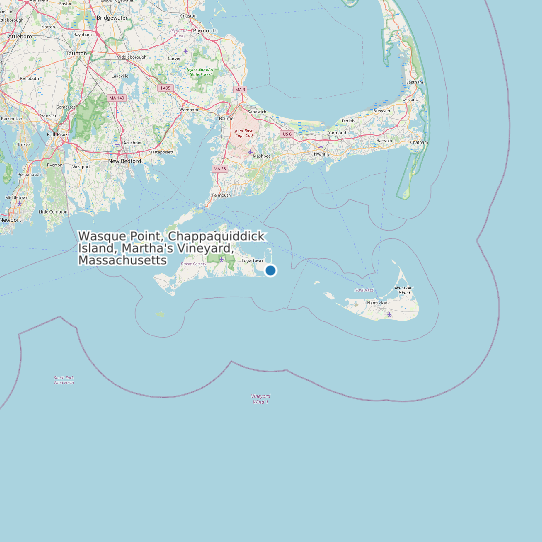 Wasque Point, Chappaquiddick Island, Martha's Vineyard, Massachusetts map