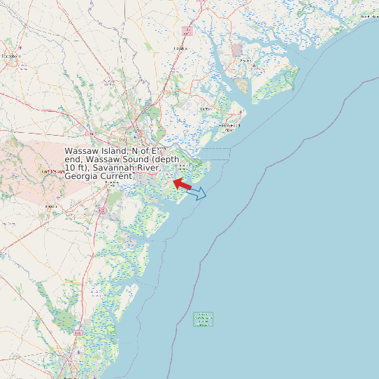 Wassaw Island, N of E end, Wassaw Sound (depth 10 ft), Savannah River, Georgia Current map