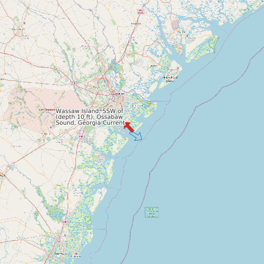 Map of Wassaw Island, SSW of (depth 10 ft), Ossabaw Sound, Georgia Current Prediction Station