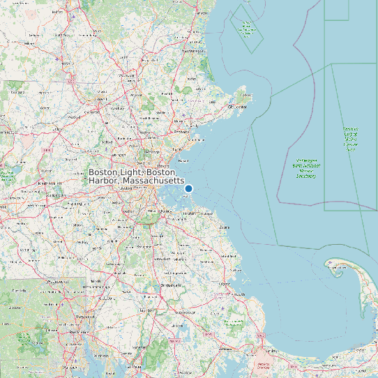 Map of Boston Light, Boston Harbor, Massachusetts Tide Prediction Station