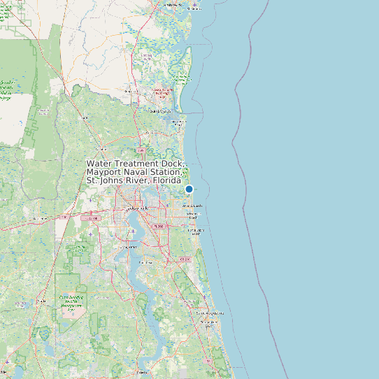 Water Treatment Dock, Mayport Naval Station, St. Johns River, Florida map