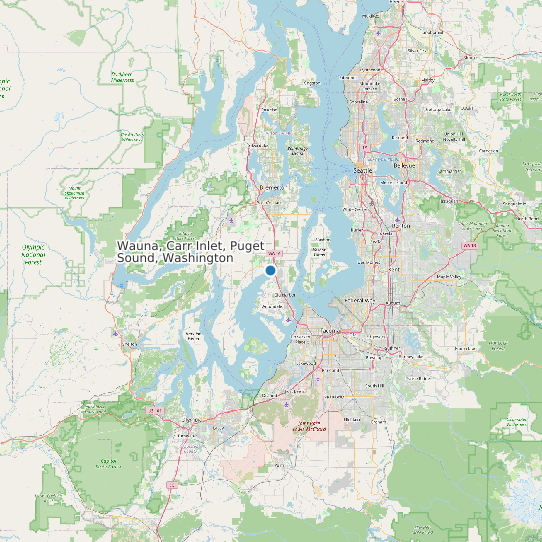 Map of Wauna, Carr Inlet, Puget Sound, Washington Tide Prediction Station