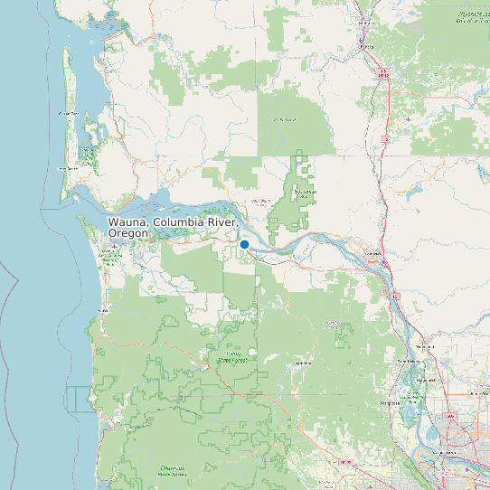 Wauna, Columbia River, Oregon map