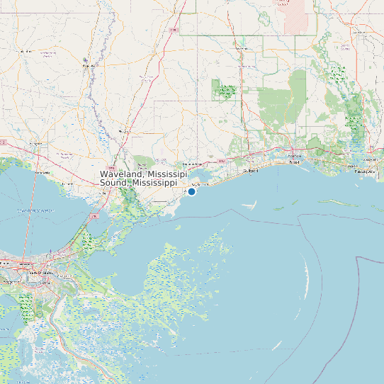 Map of Waveland, Mississipi Sound, Mississippi Tide Prediction Station