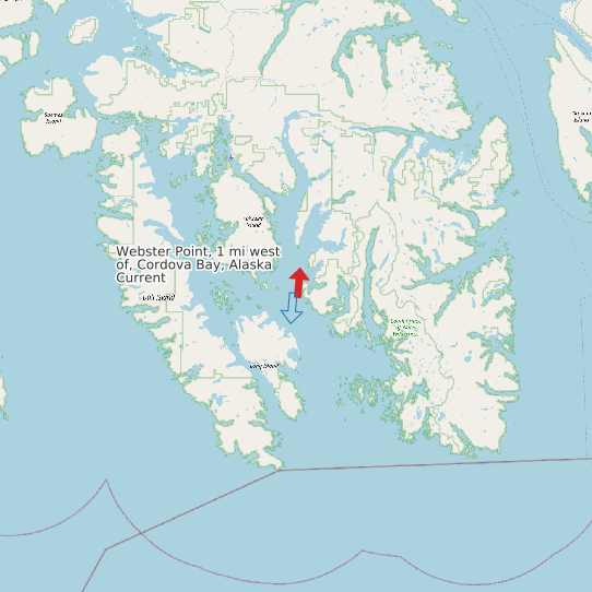 Webster Point, 1 mi west of, Cordova Bay, Alaska Current map